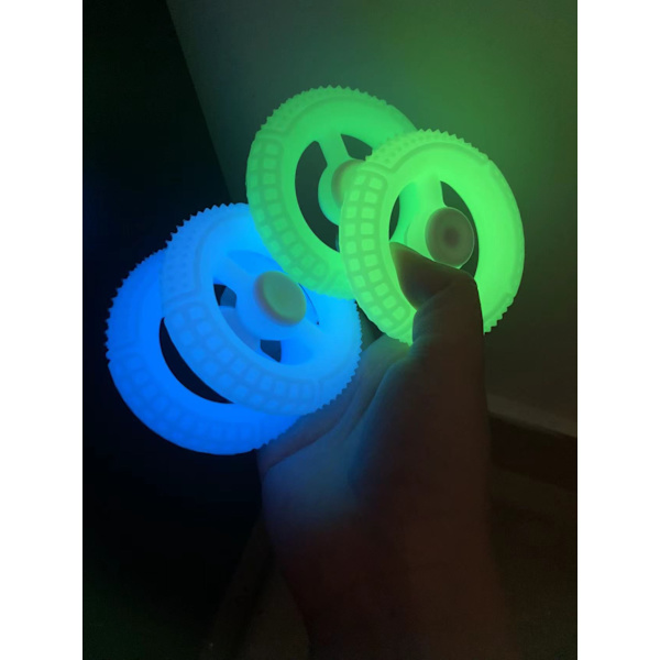 2-pack Silikon Fingertopp Gyro Snurrande Ring som Lyser i Mörkret