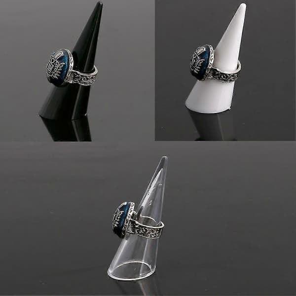 1 st Plast Finger Kon Fingertoppsring Stativ Display Showcase Hållare Förvaring Clear