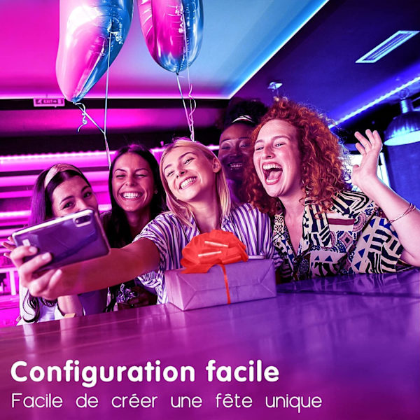LED-Strips 20m, LED Soveværelse Bluetooth, LED-Strips Styret af App