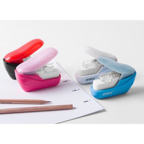Sininen Mini Safe Stapleless Käsikäyttöinen Nitoja 4 Arkin Kapasiteetilla
