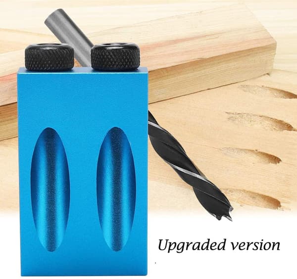 Fickhålsskruv Jig Dowel Borr Snickeri Kit med Hål Jig Snickeri Lokalisator
