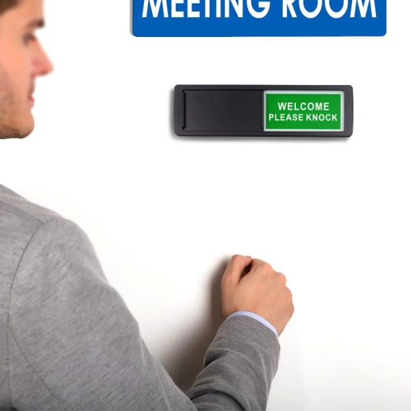 Svart - 2 Personvernpaneler, \"Ikke forstyrr\" Skyvepersonvernpanel