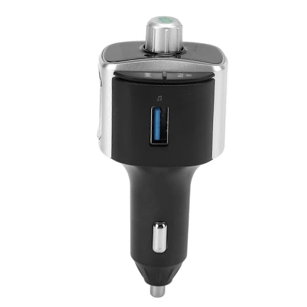 Bluetooth 5.0 FM-sender Dobbel Skjermvisning 3 USB-porter QC3.0 Hurtiglading med 7 Farger Bakgrunnsbelysning