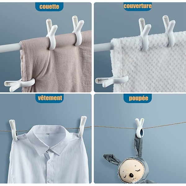 6 Stykker Tunge Klesklyper Store Plast Klesklyper