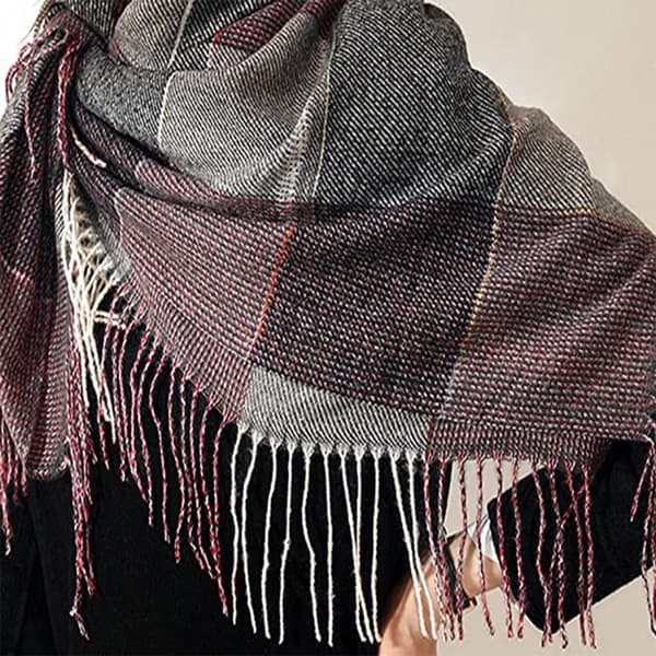 Brunternet langt varmt cashmere-tørklæde