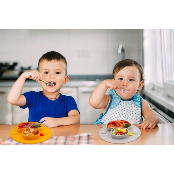 Silikon Babytallerkener, Sklisikre Sugkopper Barnas Tallerkener, Sklisikre