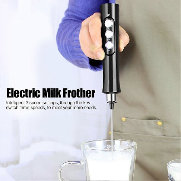 Elektrisk melkeskummer, håndholdt, automatisk eggvisp, melkeshaker, USB-lading