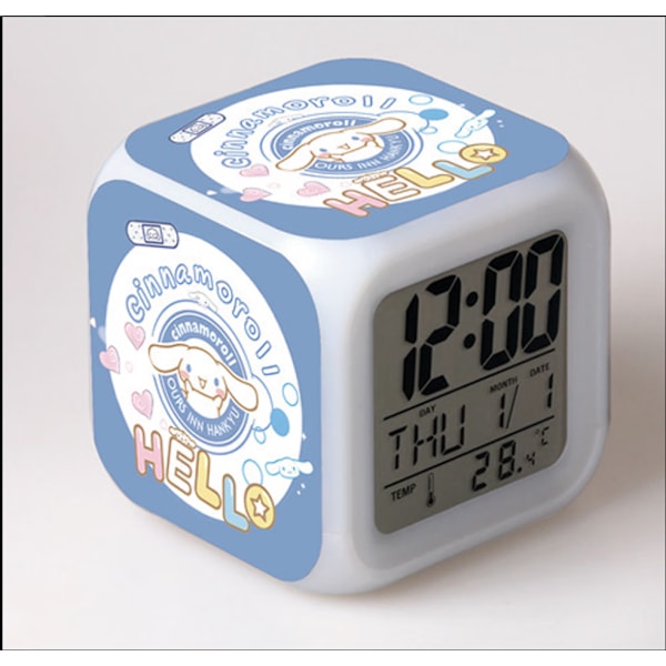 Liten 3\" 8cm, Sydd, Animering, Digital LED Väckarklocka