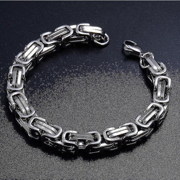 Herr mindre stål 8 mm brett halsband och blet set e219 | Fyndiq