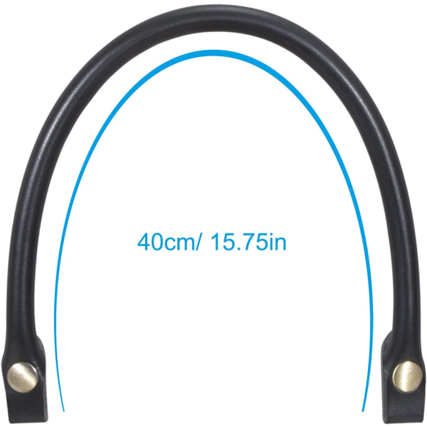 40 cm Svart 2 stk Veskehåndtak Rem PU Lær Avtakbar Håndveske Rem