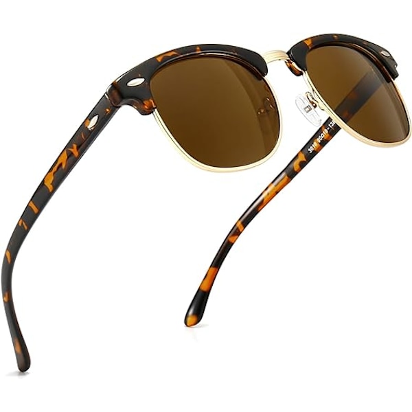 Amber Plastramme/Brun Retro Rund Halvramme
