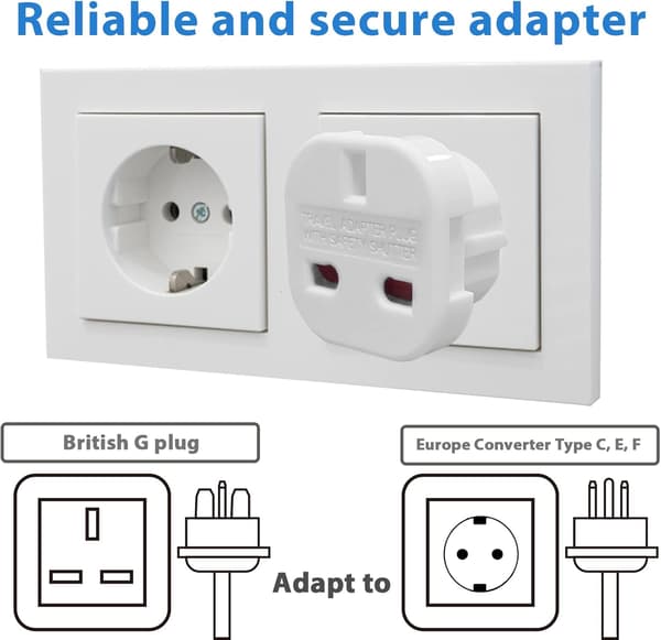 ##/（pack2) EU Reseadapter, Storbritannien till Europeisk Stickkontakt, Europa Konverterare##/