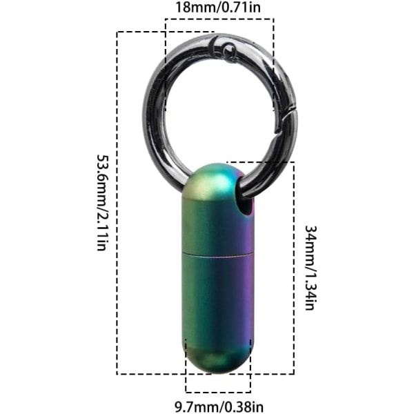 (Farve) Nøglering Pilleæske, Vandtæt Mini Pilleæske, Bærbar Pil