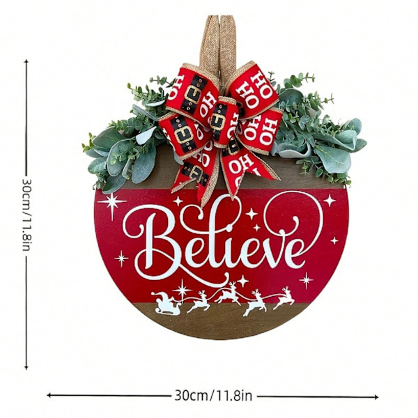 Bueslynge, rund juledekorasjon i tre, 30 cm