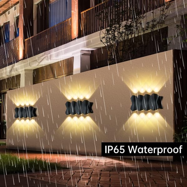 Utendørs vegglampe, IP65 vanntett vegglampe 8W varm hvit 30