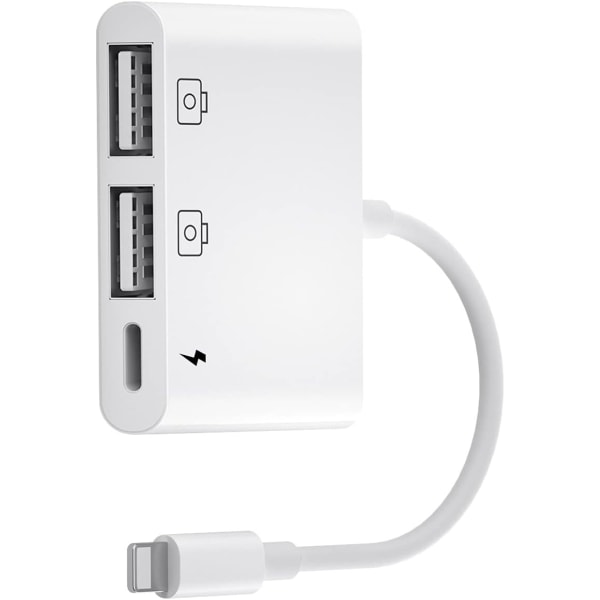 iPhone USB-kamera, 3 i 1 iPhone USB-adapterbelysning USB OTG Fe