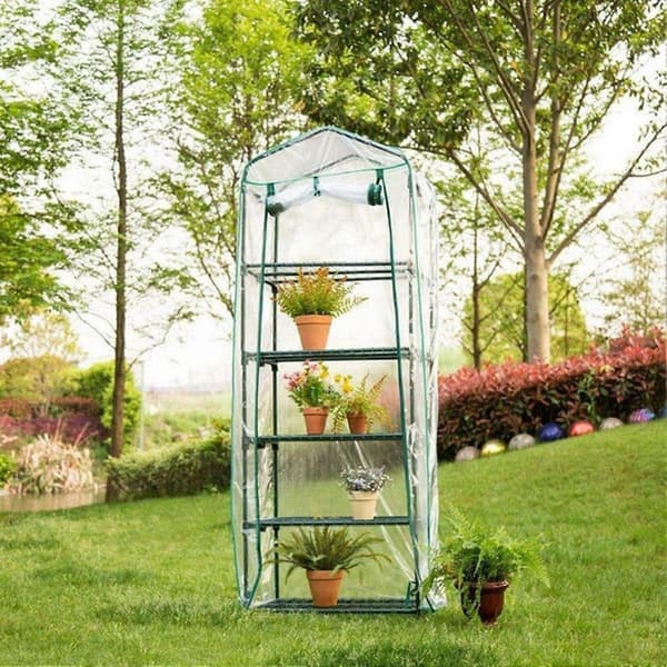 JIKAIX Drivhusovertræk Transparent Nem Montering PVC Rullelynlås Design Drivhus Planteovertræk til Have Triple Layer