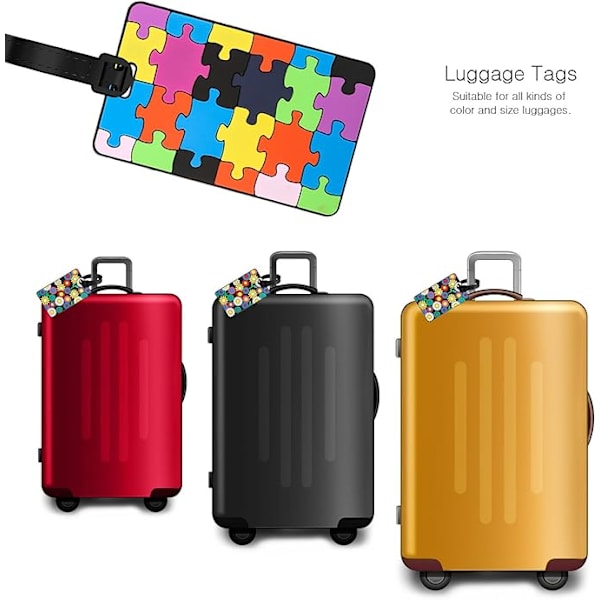 Bagagemærker, 12 stk. PVC Bagagemærker Bagagemærker, Rejse Suitcase Bagagemærker ID-mærker til Visitkort, Rejsetilbehør (Flerfarvet)