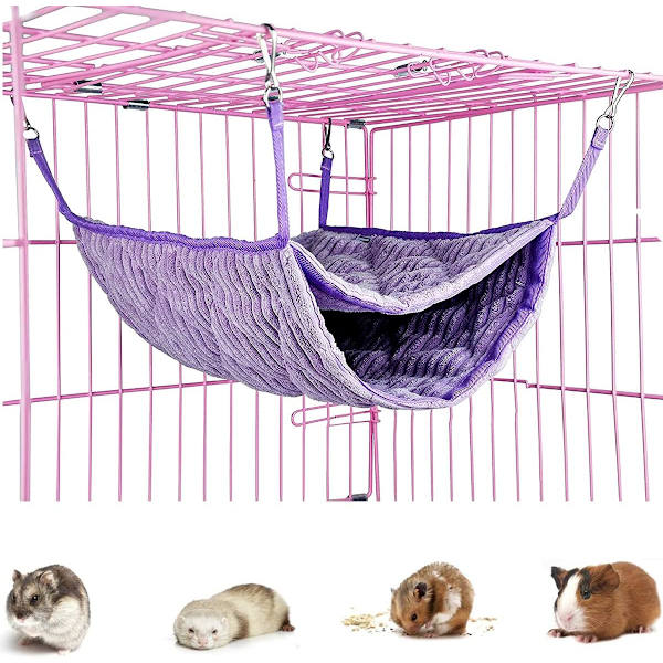 Pieni eläinhamakki, fretin hamakkipeti, häkin hamakki (violetti)