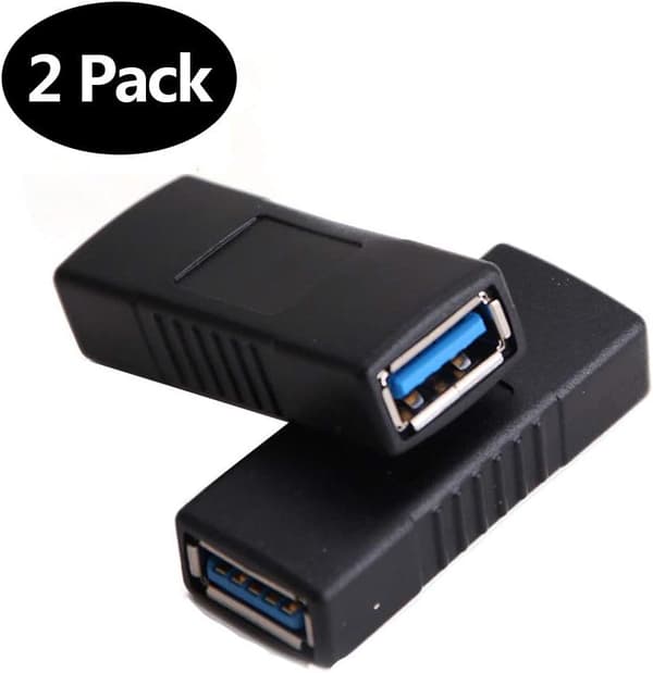 2 kpl SuperSpeed ??USB 3.0 tyypin A liitäntäsovitin naaras-naaras