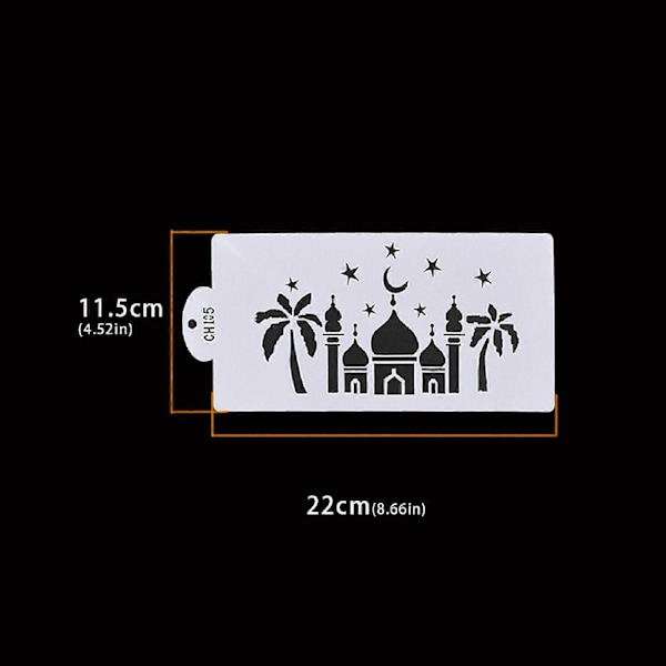 JiKaiX Kage Stencils Genanvendeligt Bage Dekoreringsværktøj DIY Spray Maleri Skabelon til Fondant Sukkerpasta Kaffe B