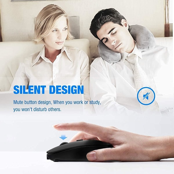 Sort Trådløs Bluetooth Mus Kompatibel med Macbook/iPad/iPho