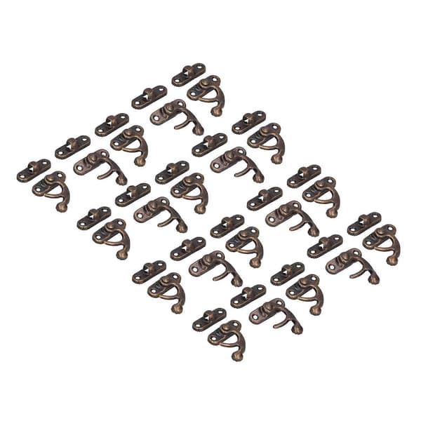 20-pack Antik Lås Aluminiumlegering Krok Hasp Hornlås för Smyckeskrin Bagage Hårdvara