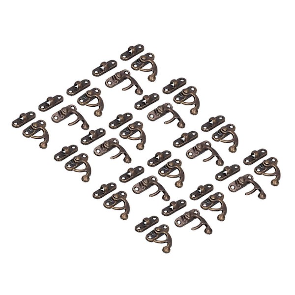 20 Sæt Antik Lås Aluminium Legering Krog Hasp Horn Lås til Smykkeskrin Bagage Hardware