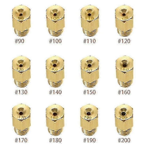 12 stk. motorsykkel forgasser hoveddyse forgasser hoveddyse målerdyse for Mikuni VM TM Carb 90-