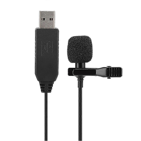 USB-plugg Mini Krageklips Kondensatormikrofon for Datamaskininnspilling Direkte Sending