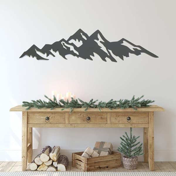 Metall Silhuett Berg Dekoration, Väggdekoration Minimalism Stilfull