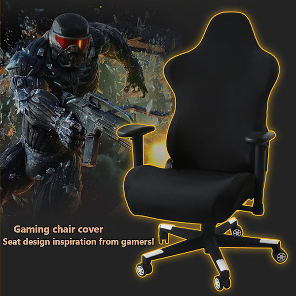 Set med 4 gamingstolöverdrag med armstöd/ryggstöd för offi