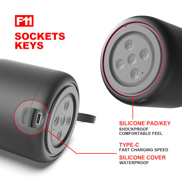 Mini Bluetooth-högtalare - Vit, Vattentät Bärbar Ljud för Utomhusbruk