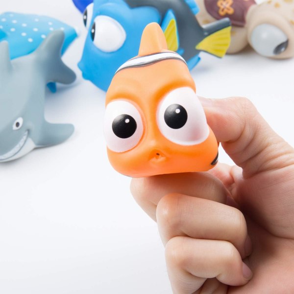 Ocean Bath Toys for Baby, 6 st Olika Djurleksaker Badspel
