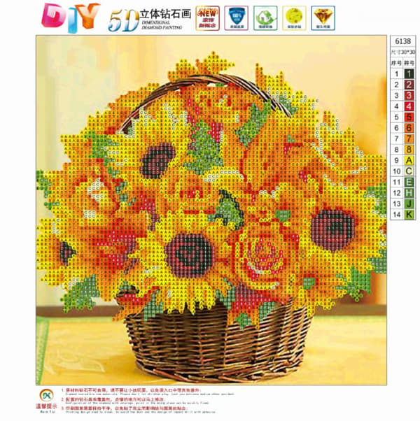##/DIY 5D Diamantmålning Kit - Solrosgård##/