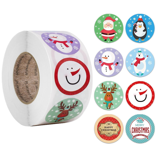 &4 Designs 1 Tums Jultema-Tätnings Etiketter Klistermärken För DIY-Present Bakning Paket Kuvert Kontorsmaterial Dekorationqy686-100st&