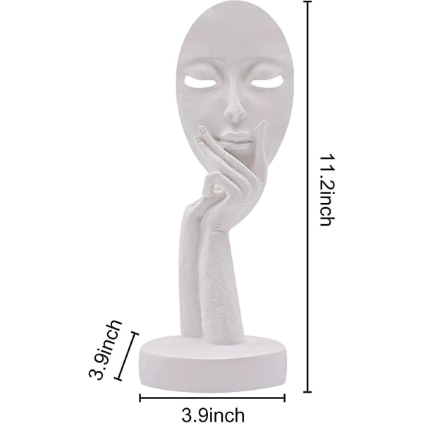 Moderne minimalistisk statue af en kvindes ansigt Skulpturfigur
