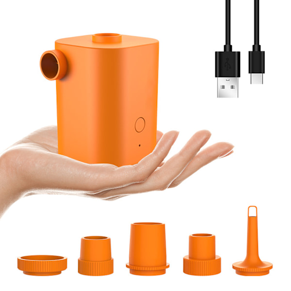 ##/Luftpumpe med 5 dyser for oppblåsing og avblåsing, bærbar og oppladbar##/