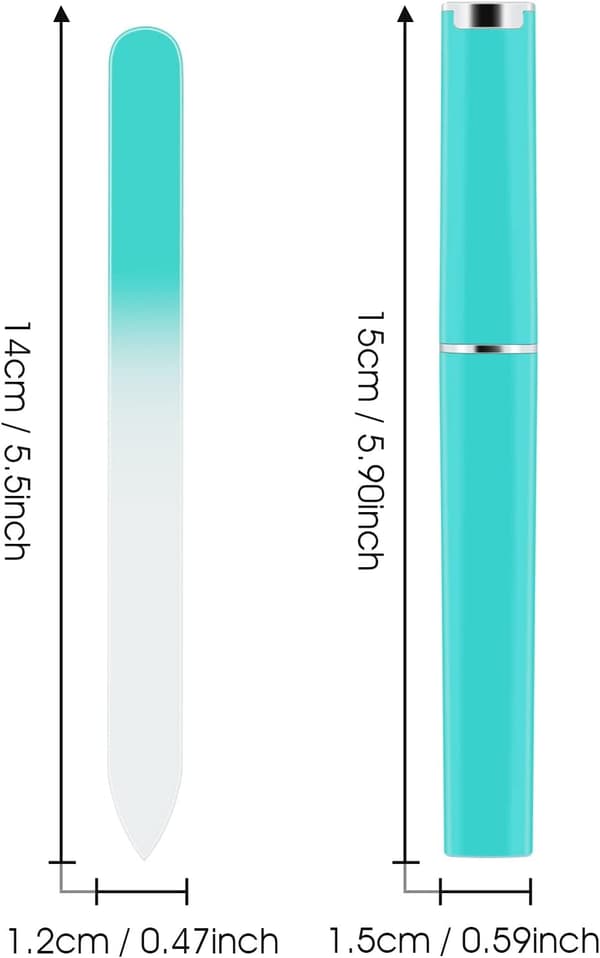 3-pakks Profesjonelle Premium Glass Neglefiler Med Etui Multicolor