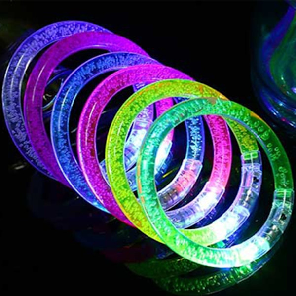 ##/St. LED-armband i akryl, återanvändbara, färgglada, blinkande, för Halloween, jul, konserter, bröllop, festdekoration, leksak, slumpmässiga färger##/