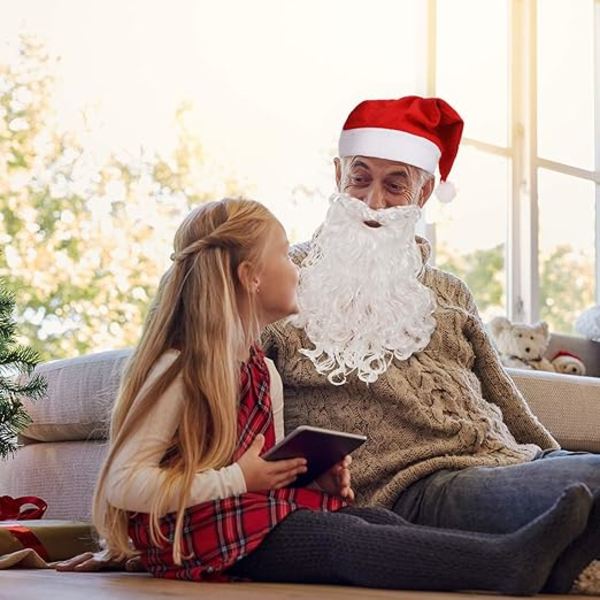 ##/5-delt Julehatt, Skjegg og Parykksett for Julebursdag##/