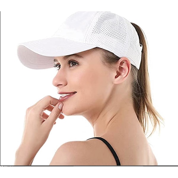 Ponytail Baseball Cap, Letvægts Justerbar Hurtigtørrende Åndbar