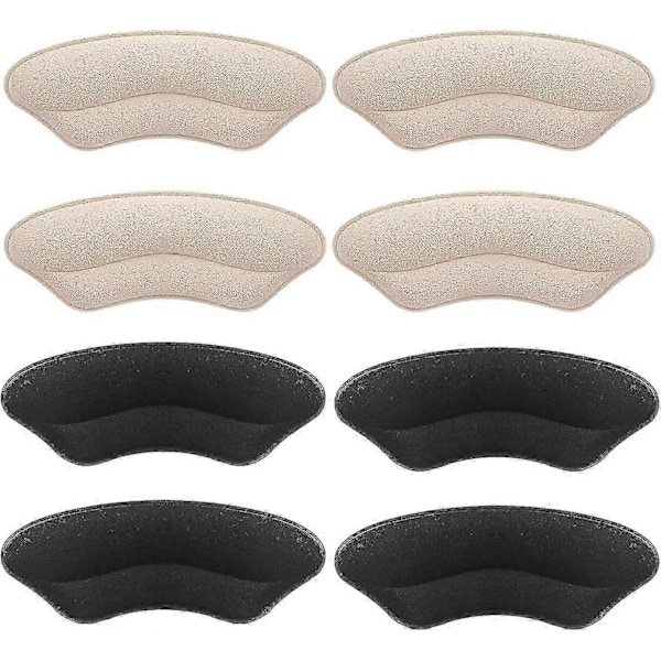Fyld til løse sko 4 par Premium Hælpuder Indlæg Grips Liner til mænd Kvinder, Beskyttelse af hæl bagpå