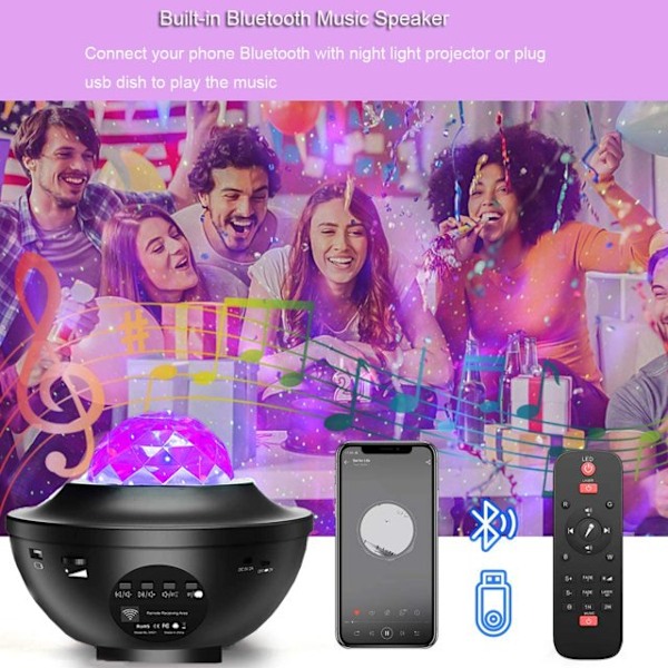 ##/Stjernehimmel-projektorlampe, USB vannmønster LED nattlys##/