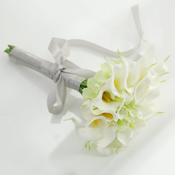 Konstgjorda Latexblommor, Bukett med 20 Calla Liljor, Realistisk Känsel