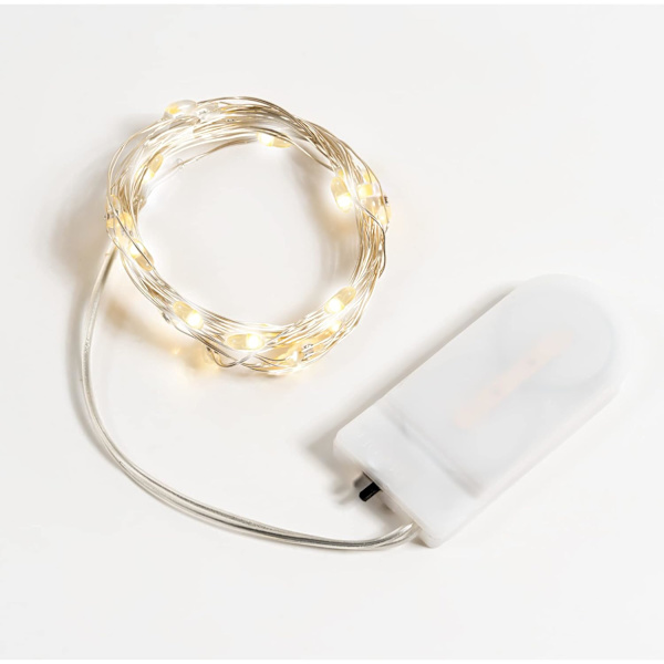 Valkoinen 2 sisävalaistusketju 2M - 20 LED-valoketju makuuhuoneeseen -