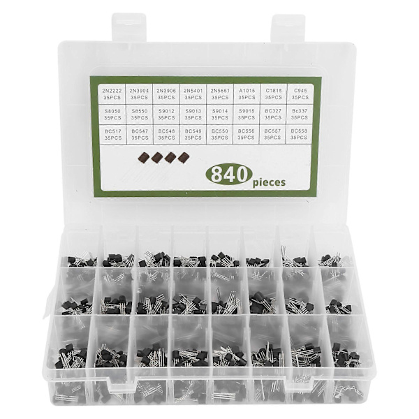 840 stk. Power Transistor Kit Triode Sortimentsæt Industrielle Kontrolkomponenter TO?92