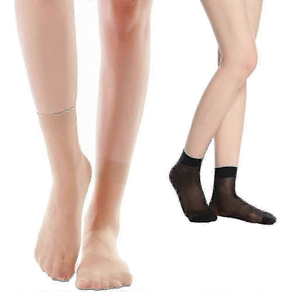 10-pack Dam Nylonstrumpor Ankelhöga Tunna Strumpor