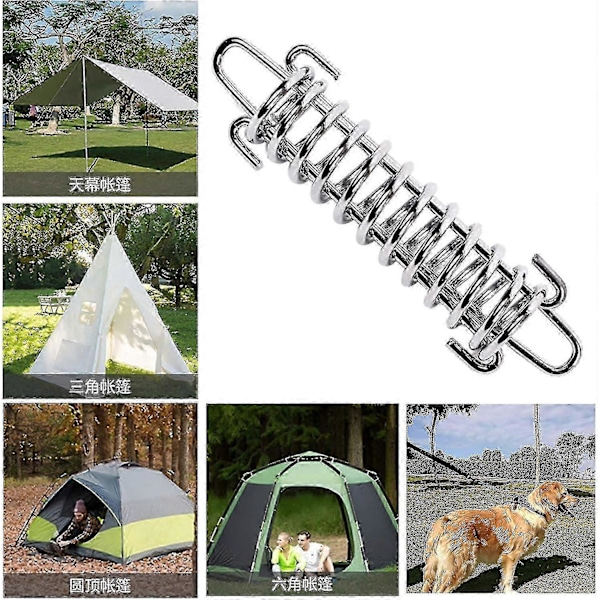 4 stycken tältfjäderspännen Stålspänne Markis Tält Tungt Rep Tält Rep Spänne Fästkit Trädgård Segel Spännare Resa Tält Tillbehör