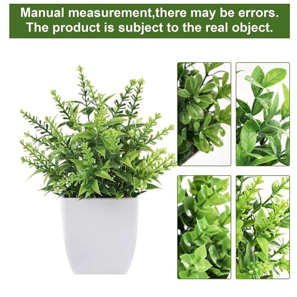 ##/2 stk Mini Kunstige Planter Innendørs i Potter Små Kunstige Planter Innendørs##/